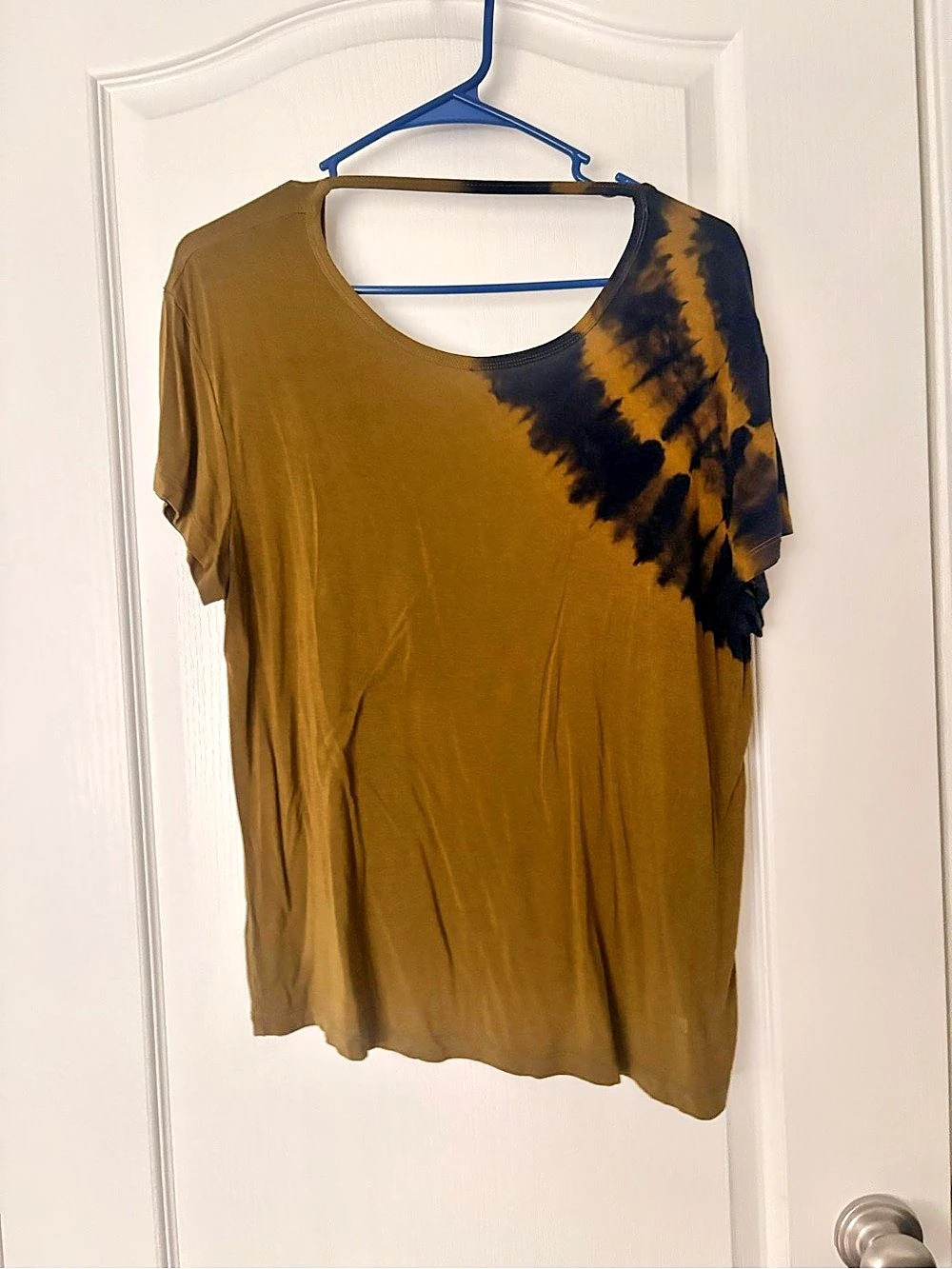 Joy Lab Tie-Dye Short Sleeve Top in Brown & Black Size Medium